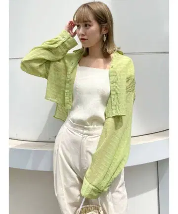 MURUA 마조리카 플리츠 숏 셔츠
