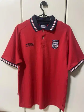 엄브로 UMBRO 잉글랜드 대표 피케 셔츠 반팔 게임 셔츠 빨간색