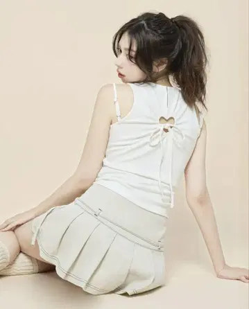 당일 발송 아이보리 Heart point tops andmary