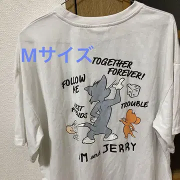 톰과 제리 티셔츠 M 사이즈 화이트