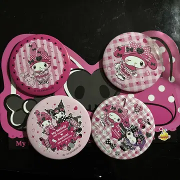 My Melody & Kuromi 50주년 & 20주년 캔뱃지 4개 세트