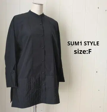 스미스타일 SUM1 STYLE 절개 퀼팅 셔츠 긴팔 셔츠 블랙 F