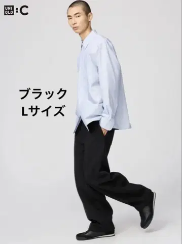 UNIQLO:C 스웨트 와이드 팬츠 블랙 L