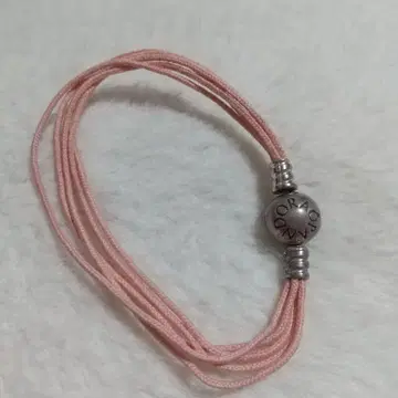 판도라 PANDORA 핑크 나일론 팔찌 메탈 비즈