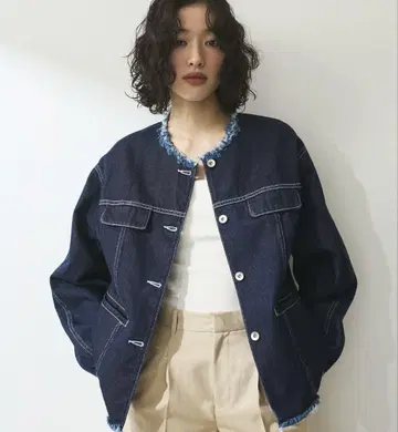 미사용 새상품 아담로페 데님 프린지 블루종 G 데님