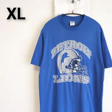 90년대 USA 제작 TRENCH 티셔츠 블루 NFL 디트로이트 라이온즈