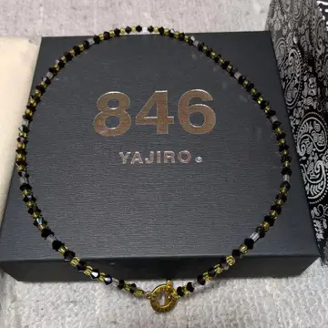 YAJIRO 846 목걸이 블랙 골드 클리어 박스 포함