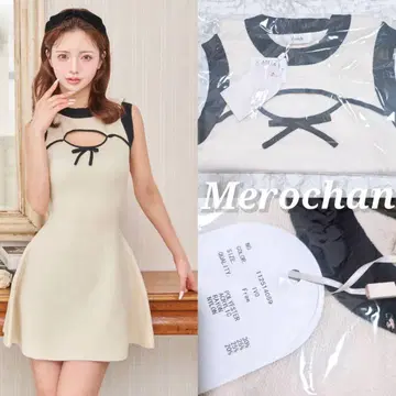 Darich 포인트 오픈 니트 미니 원피스 IVO