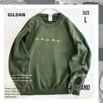 90s [GILDAN] 빅 사이즈 와이드 실루엣 맨투맨 5연 세잎클로버