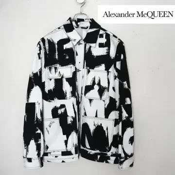 Alexander McQueen 그래픽 데님 자켓 올 패턴