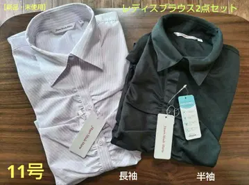 [새상품 미사용] 여성 블라우스 11호 반팔 긴팔 2세트