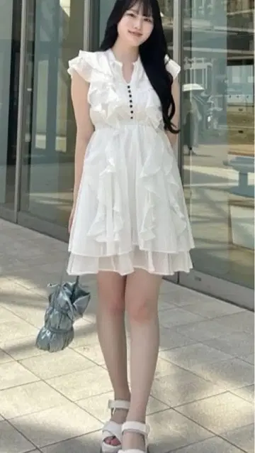 COCODEAL 프릴 미니 원피스