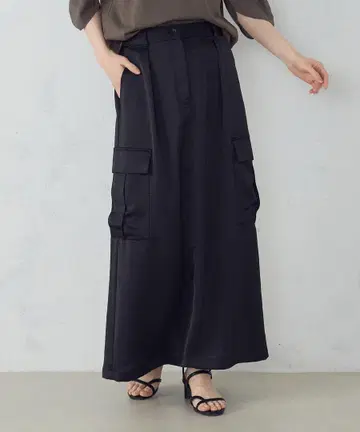 [당일 발송] 컴시즘 폴리에스테르 매트 새틴 카고 스커트