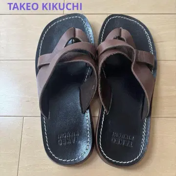 미사용 보관품 TAKEO KIKUCHI 브라운 크로스 스트랩 샌들