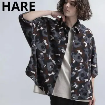HARE 플라워 돌먼 빅 셔츠 패턴 셔츠 S 꽃무늬 남성용 올 패턴