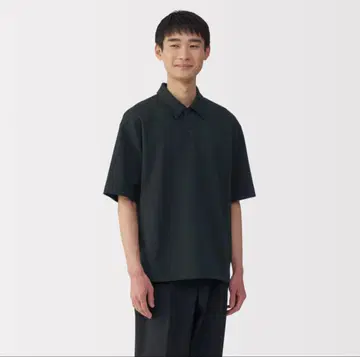 무인양품 냉감 UV컷 와이드 5부 소매 피케 셔츠