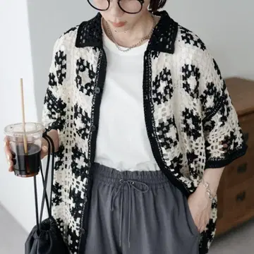 새상품급 Discoat 머신 싱크로 쉐 가디건