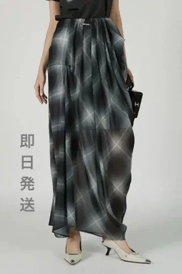 PRANK PROJECT Draped Sheer Check Skirt