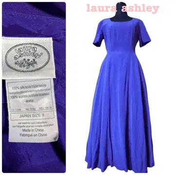 laura ashley 롱 원피스 청자색 로라 애슐리 9호 실크