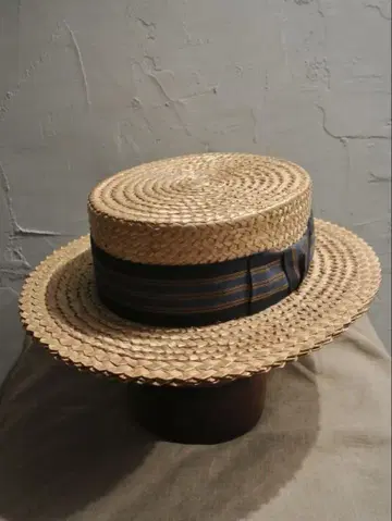 30s Vintage Boater hat 캉캉 모자 7 1/4 58cm