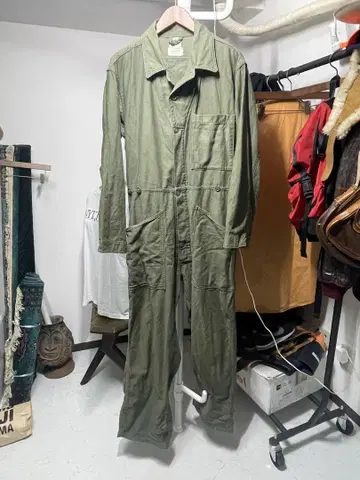 70년대 US MILITARY OG-107 코튼 새틴 점프수트
