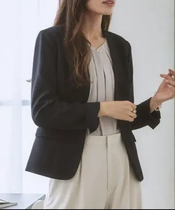 빅 사이즈 [니센] 여름용 얇은 소재 스트레치 노카라 자켓 3L