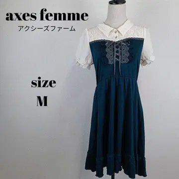[ a1722 ] axes femme 프릴 리본 레이스 원피스 M