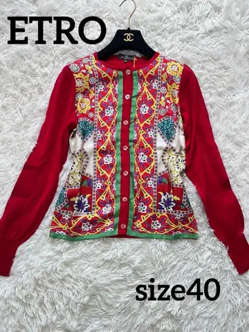 새상품 ETRO 에트로 실크 꽃무늬 가디건 멀티 컬러