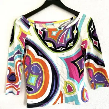 EMILIO PUCCI 엠포리오 푸치 5부 소매 멀티 컬러 티셔츠