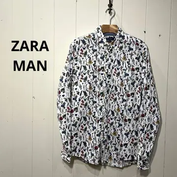자라 맨 ZARA MAN 셔츠 긴팔 꽃무늬 화이트 남성용 상의