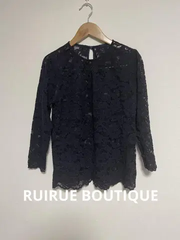 RUIRUE BOUTIQUE 레이스 블라우스 네이비