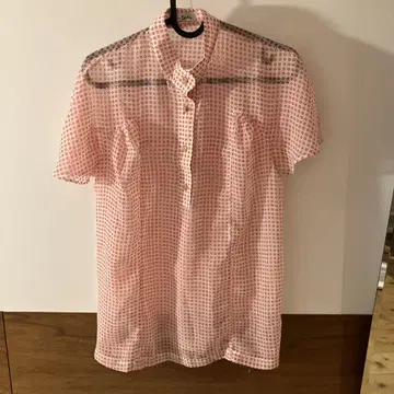 쇼와 레트로 Pierre Cardin 핑크 도트 반팔 셔츠