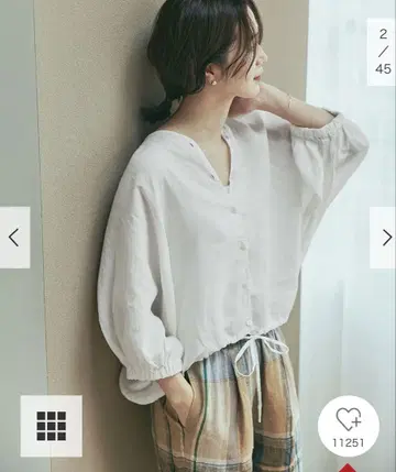 어반 리서치 도어즈 린넨 드로스트 돌먼 블라우스
