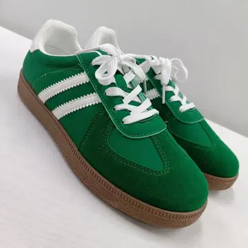 새상품 여성용 23.0cm 저먼 트레이너 스니커즈 그린 3467