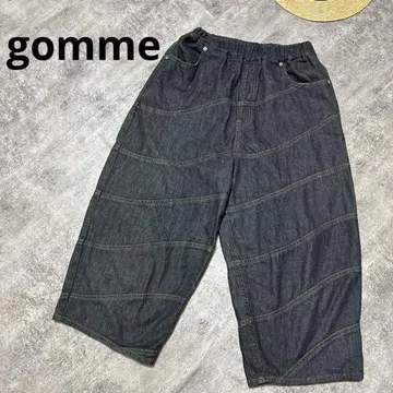 gomme 밴딩 사선 절개 데님 팬츠 크롭 마키히로시게아틀리에