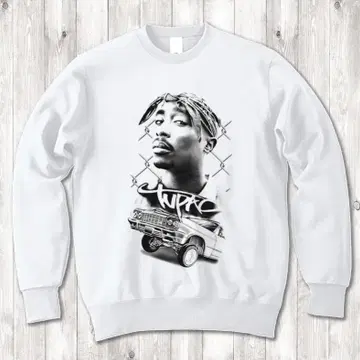 2pac 데생 임팔라 랩 T 프린트 맨투맨 화이트 XL