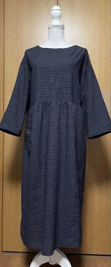 기모노 리메이크 학생 카스리 허리 개더 원피스