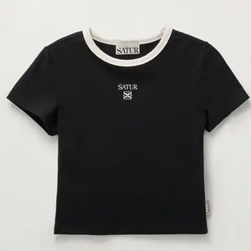 SATUR Apero Crop Ringer T-Shirt - Black