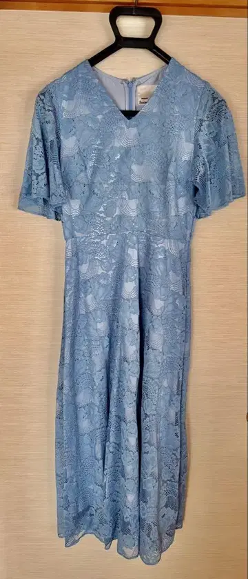 롱 원피스 레이스 블루 M