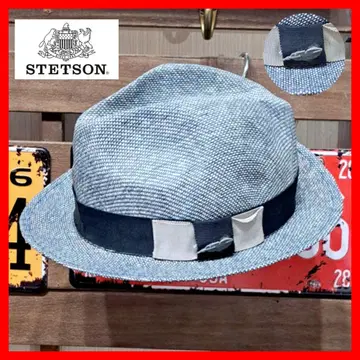 STETSON 스테츠슨 페더 로고 플레이트 중절 파나마 햇