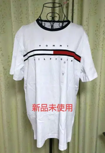 [새상품] TOMMYHILFIGER 남성용 T셔츠 화이트 타미힐피거