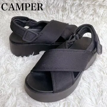 [컨디션 최상] 캠퍼 CAMPER THASHA 타샤 통굽 샌들 블랙