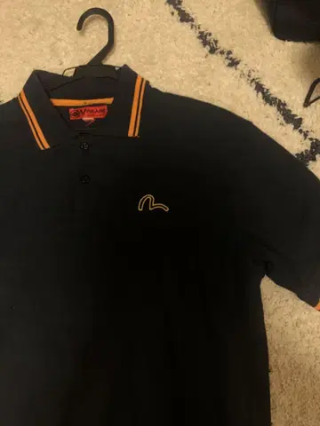 EVISU 에비수 피케 셔츠 갈매기 네이비 반팔