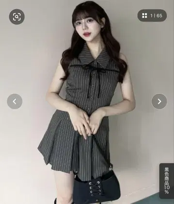 OLIVE de OLIVE 슬리브리스 셔츠 미니 원피스