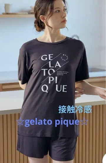 택 포함 새상품 GELATO PIQUE 레이온 로고 셋업 접촉 냉감