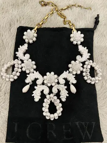 J.CREW 화이트 x 골드 목걸이 빈티지풍