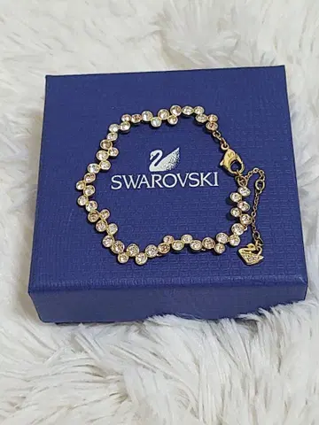 미사용 SWAROVSKI FIDELITY 크리스탈 골드 클리어