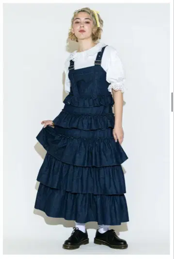 Candy Stripper FRILL TIRED DENIM 드레스