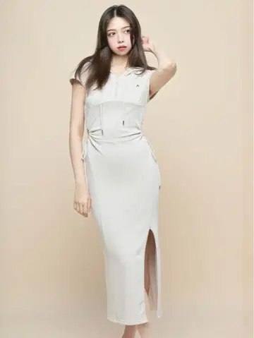 Andmary Emily slit dress beige