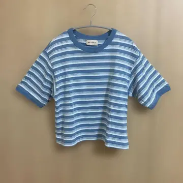 MEYAME 메야메 랜덤 보더 티셔츠 블루